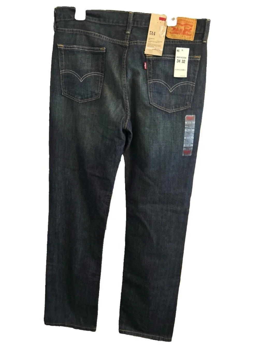 Levi's 514 Straight Leg Jeans Men’s 34x32 Slim Fit Blue Dark Wash Cotton Denim
